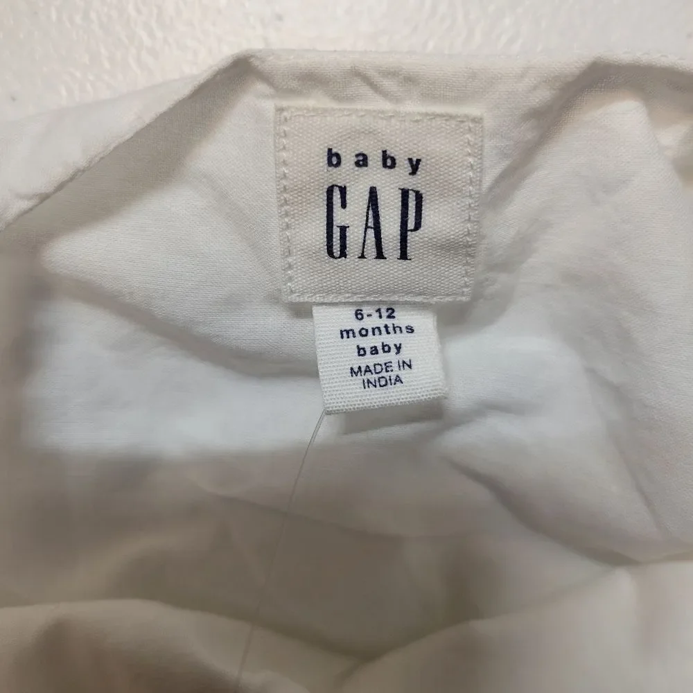 Baby Gap White Eyelet Dress / Blouse Cotton Girls Infant Size 6-12mo